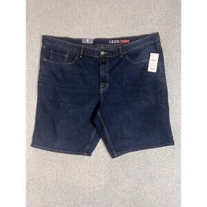 Izod Regular Fit Denim Shorts Men's Size 48 Dark Washed Cotton NWT